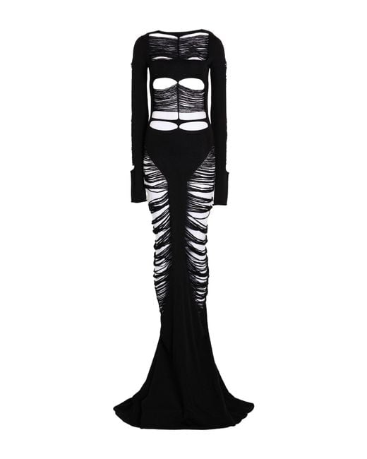 Rick Owens Black Maxi Dress Virgin Wool