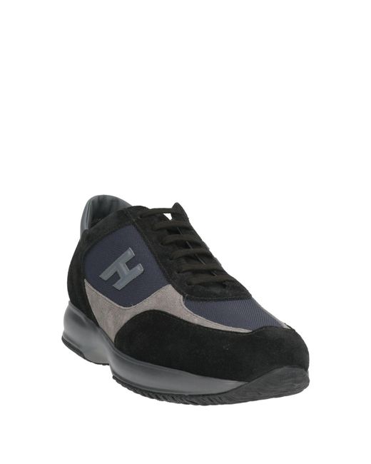 Hogan Black Midnight Sneakers Leather, Textile Fibers for men