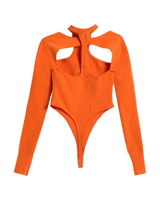 ALESSANDRO VIGILANTE Orange Bodysuit Nylon, Elastane