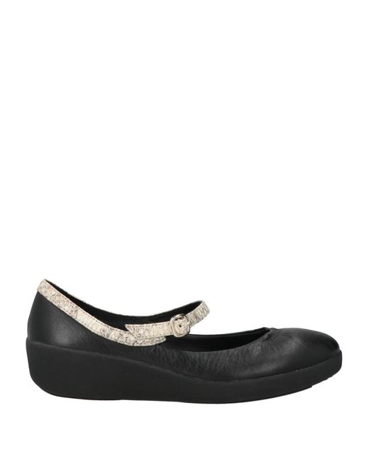 Fitflop Black Ballet Flats Leather