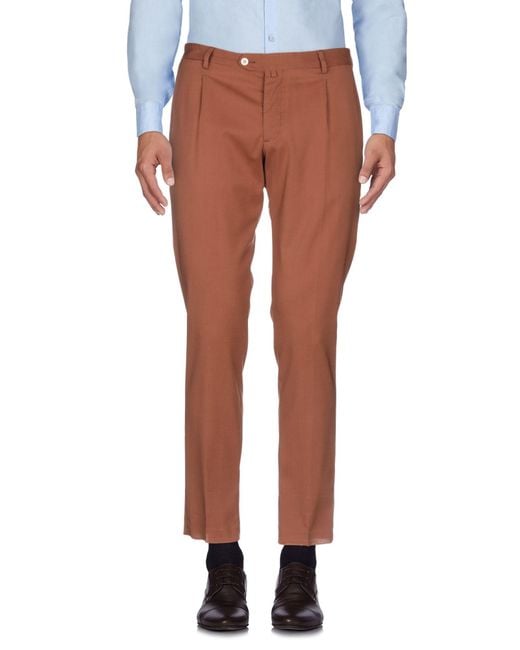 Briglia 1949 Brown Camel Pants Wool, Elastane for men