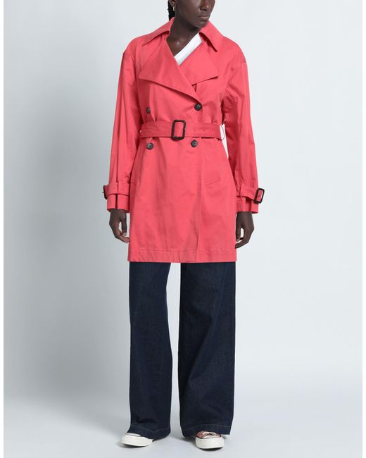 ANNIE PARIS Red Overcoat & Trench Coat Cotton, Elastane