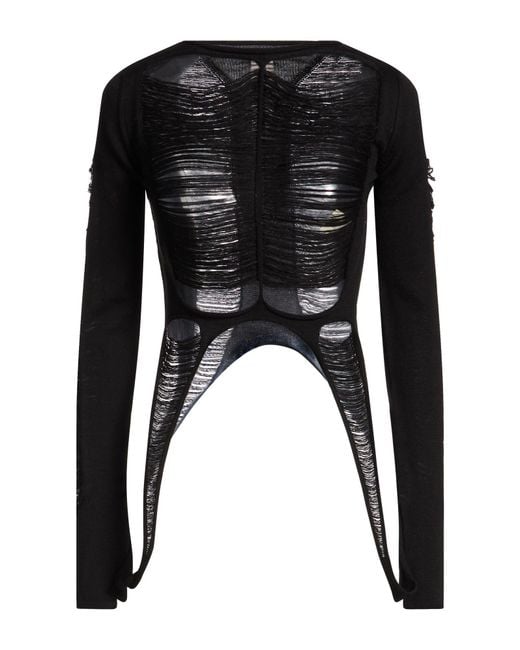 Rick Owens Black Sweater Virgin Wool