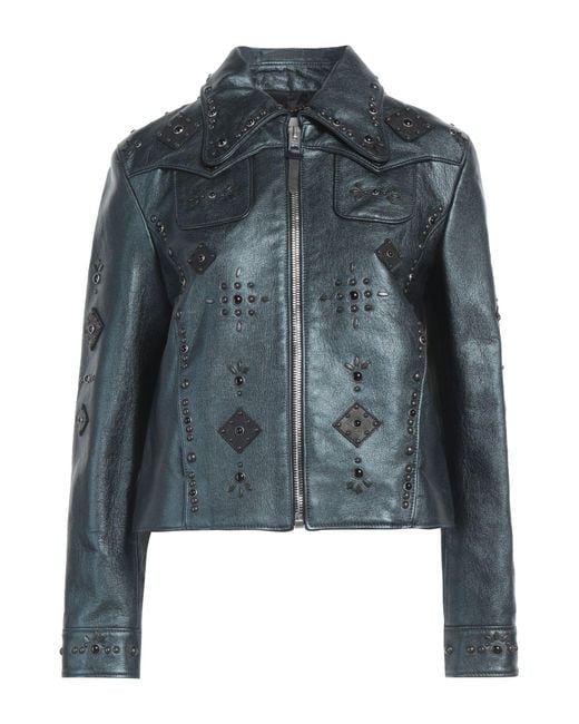 COACH Blue Jacket Goat Skin, Cowhide