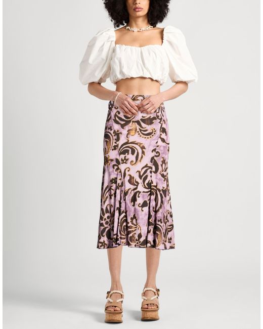 Roberto Cavalli Red Midi Skirt