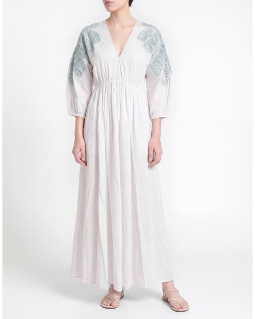 Forte_forte White Maxi Dress Viscose, Cotton