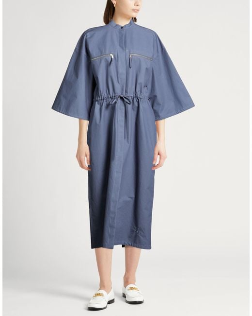 Jil Sander Blue Midi Dress Cotton
