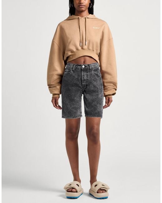Aries Gray Denim Shorts Cotton
