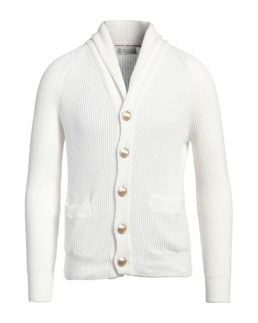 Brunello Cucinelli White Cardigan for men