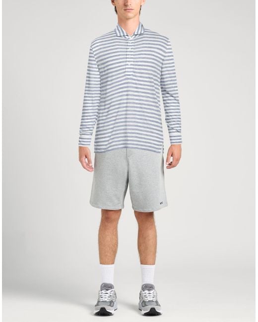Fedeli Blue Azure Polo Shirt Linen for men