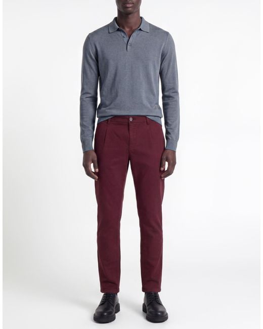 Teleria Zed Red Pants Cotton, Elastane for men