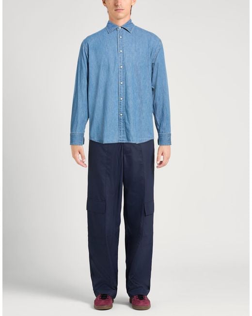 Auralee Blue Denim Shirt for men