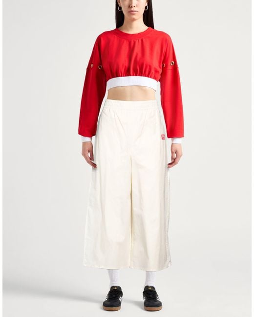 Fila White Ivory Pants Cotton, Elastane