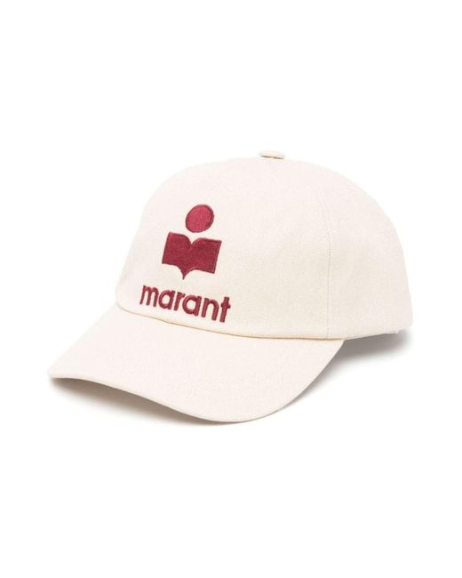 Isabel Marant Pink Baseballkappe mit Logo-Stickerei