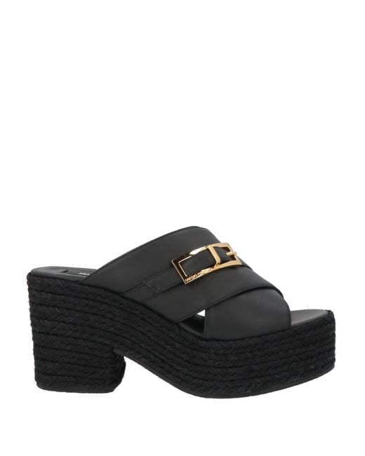 Sergio Rossi Black Espadrilles Leather