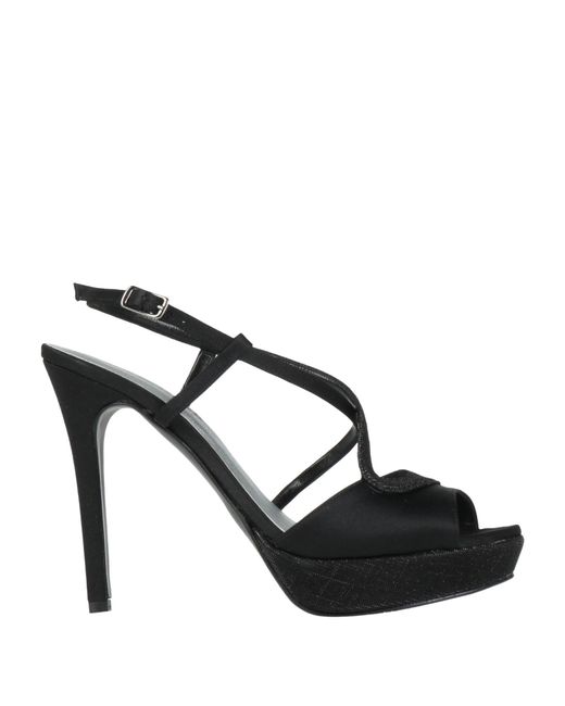 Melluso Black Sandals Textile Fibers