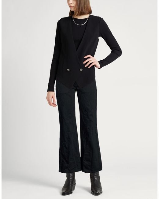 Jil Sander Black Jeans Cotton, Cow Leather