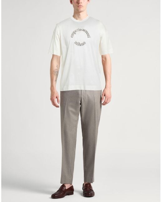 Emporio Armani White Ivory T-Shirt Cotton for men