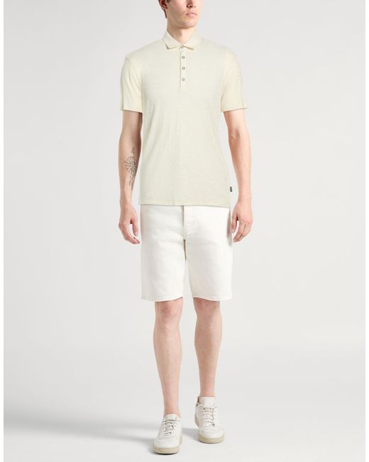 John Varvatos White Ivory Polo Shirt Lyocell, Cotton for men