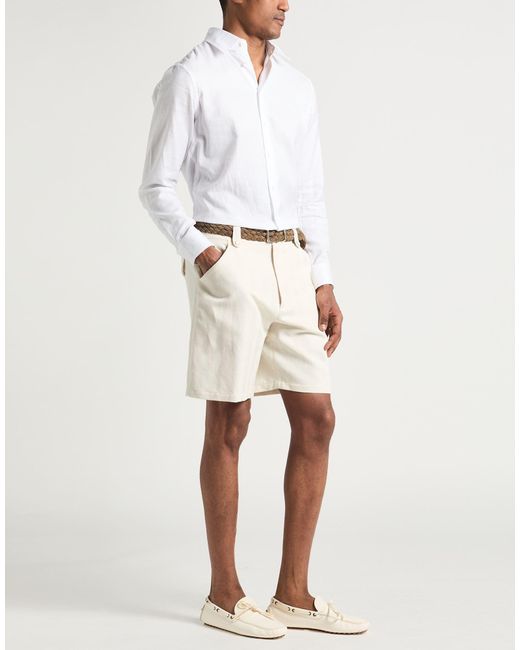 Brunello Cucinelli Natural Shorts & Bermuda Shorts Cotton, Linen for men