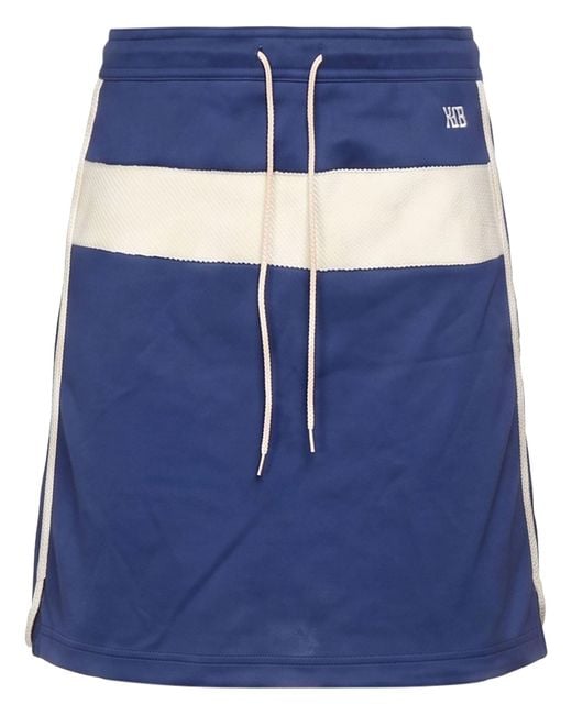 Wales Bonner Blue Mini Skirt Polyester, Cotton