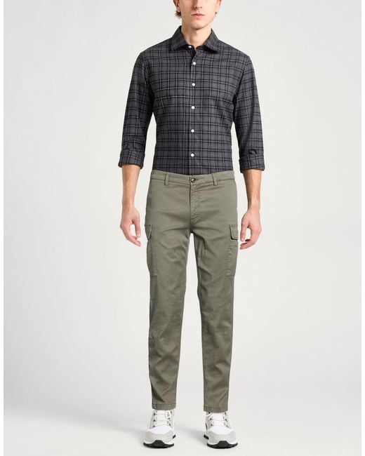 Moorer Gray Military Pants Cotton, Lycra, Silk, Elastane for men