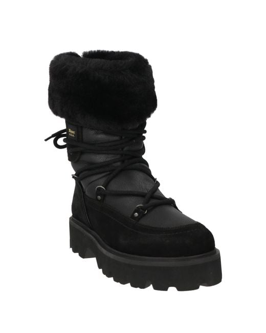Blauer Black Ankle Boots Leather