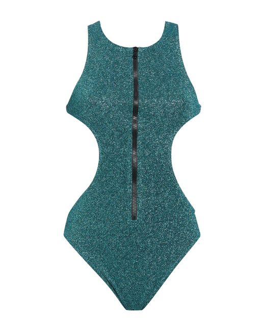Jeremy Scott Green One-Piece Swimsuit Viscose, Polyamide, Polyester