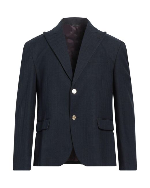 Daniele Alessandrini Blue Blazer Polyester, Viscose for men