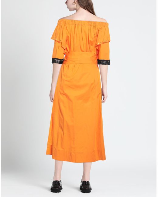 Clips Orange Midi Dress