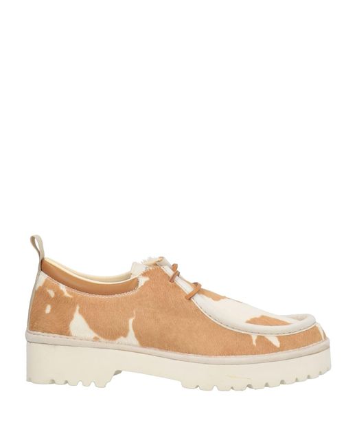 Pànchic Natural Camel Lace-Up Shoes Leather