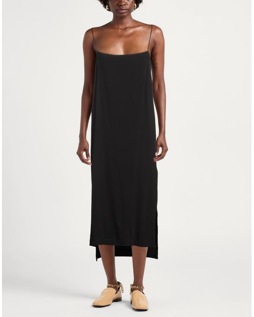 Isabel Benenato Black Midi-Kleid