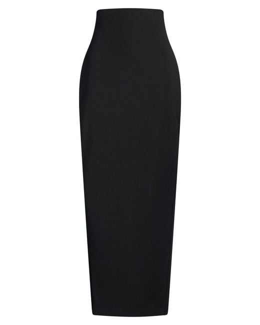 Rick Owens Black Maxi Skirt Virgin Wool, Polyamide, Elastane
