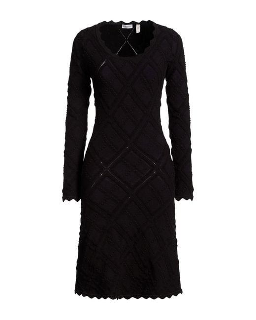 Burberry Black Midi Dress Wool, Polyamide, Polyester, Elastane