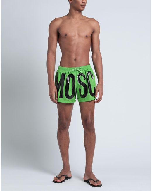 Moschino Green Swim Trunks for men