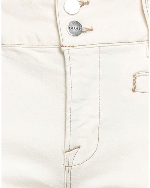 FRAME White Ivory Jeans Cotton, Polyester, Elastane