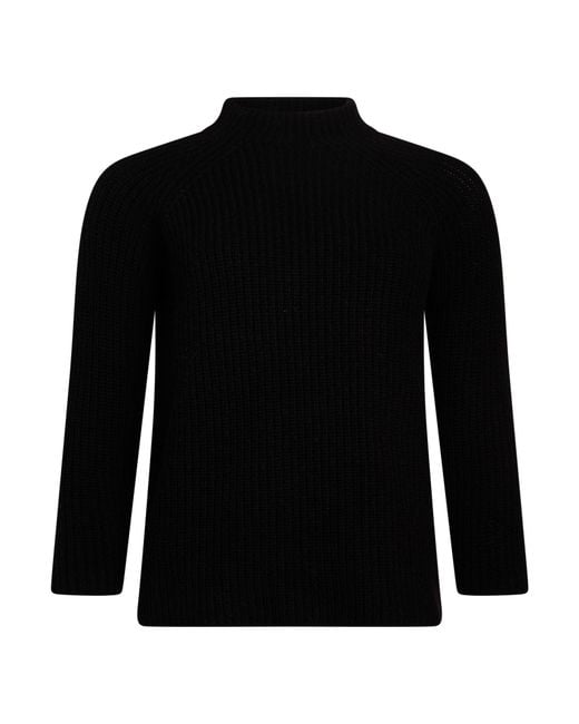 Gentry Portofino Black Turtleneck Virgin Wool, Cashmere