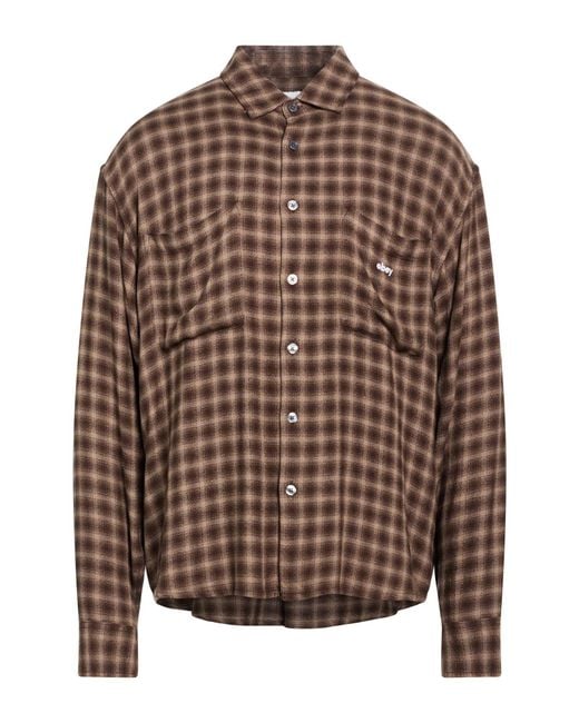 Obey Brown Shirt Cotton for men