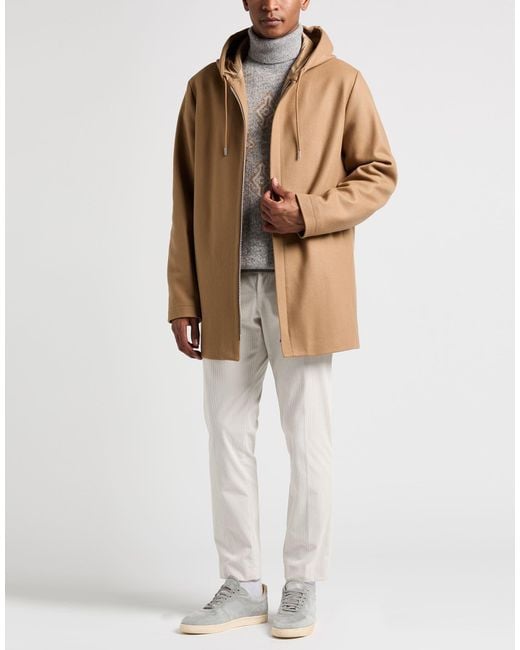 Sandro Brown Coat Wool, Polyamide, Cashmere for men