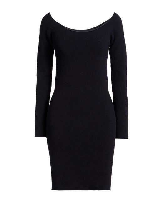 Semicouture Black Midnight Mini Dress Virgin Wool, Polyamide, Cashmere, Elastane