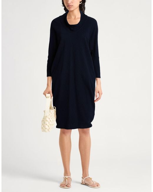 Gentry Portofino Blue Midi Dress Virgin Wool