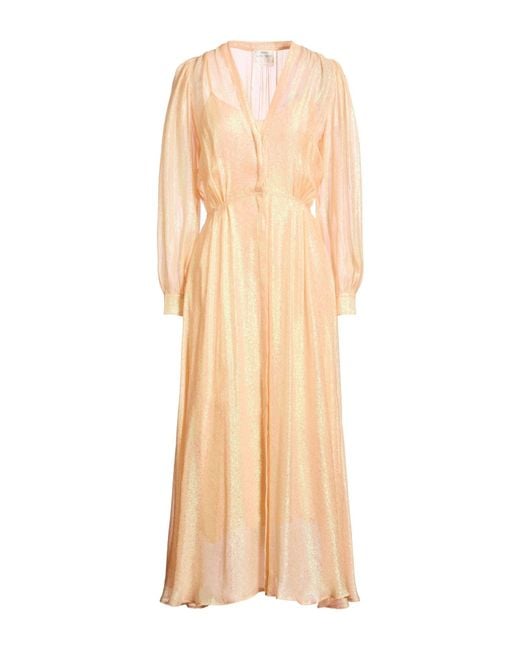Forte_forte Natural Maxi Dress Silk, Metallic Fiber