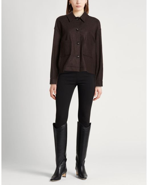Circolo 1901 Brown Jacket Wool, Polyamide, Cashmere, Elastane