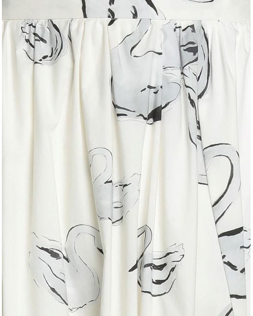 MSGM White Ivory Maxi Skirt Cotton