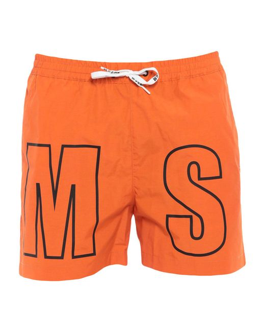 MSGM Orange Swim Trunks for men