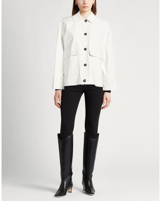 Herno White Taupe Jacket Polyester, Polyurethane