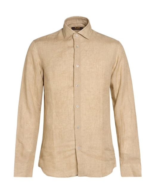Moorer Natural Sand Shirt Linen for men