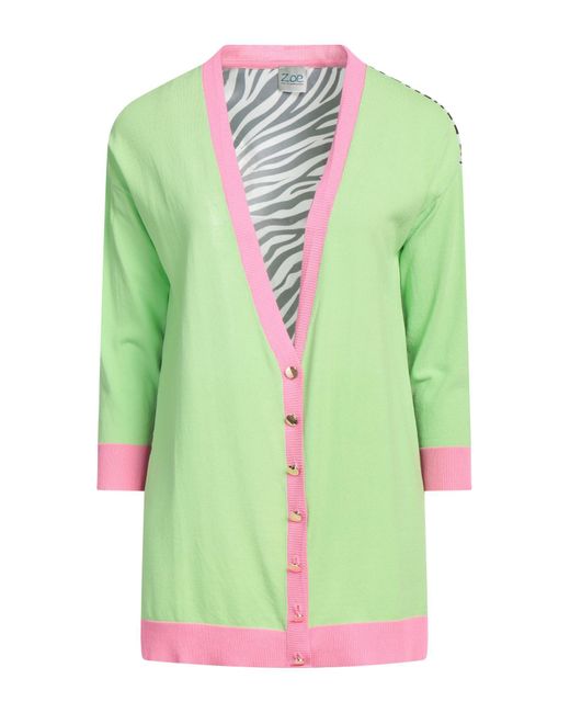 Z.O.E. ZONE OF EMBROIDERED Green Strickjacke