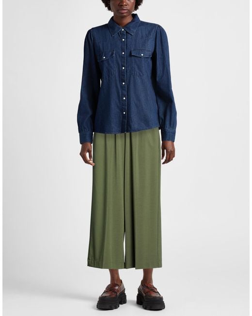 MEIMEIJ Green Pants Polyester, Viscose, Wool, Elastane