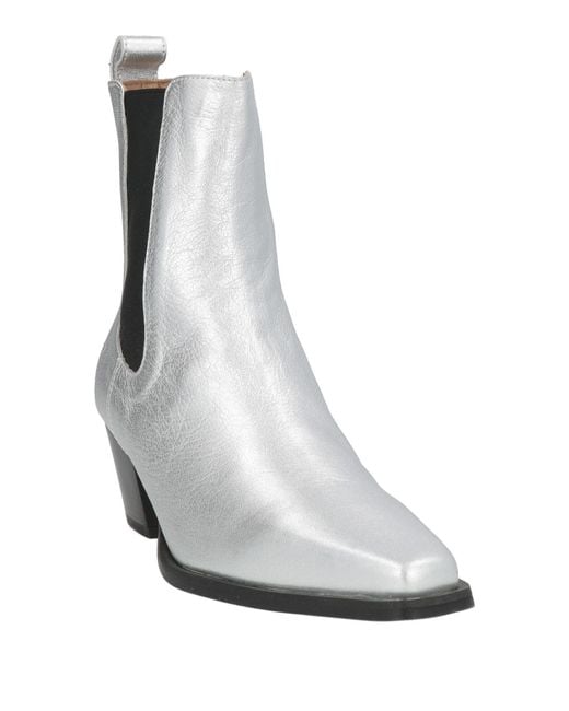 COPENHAGEN White Ankle Boots Leather